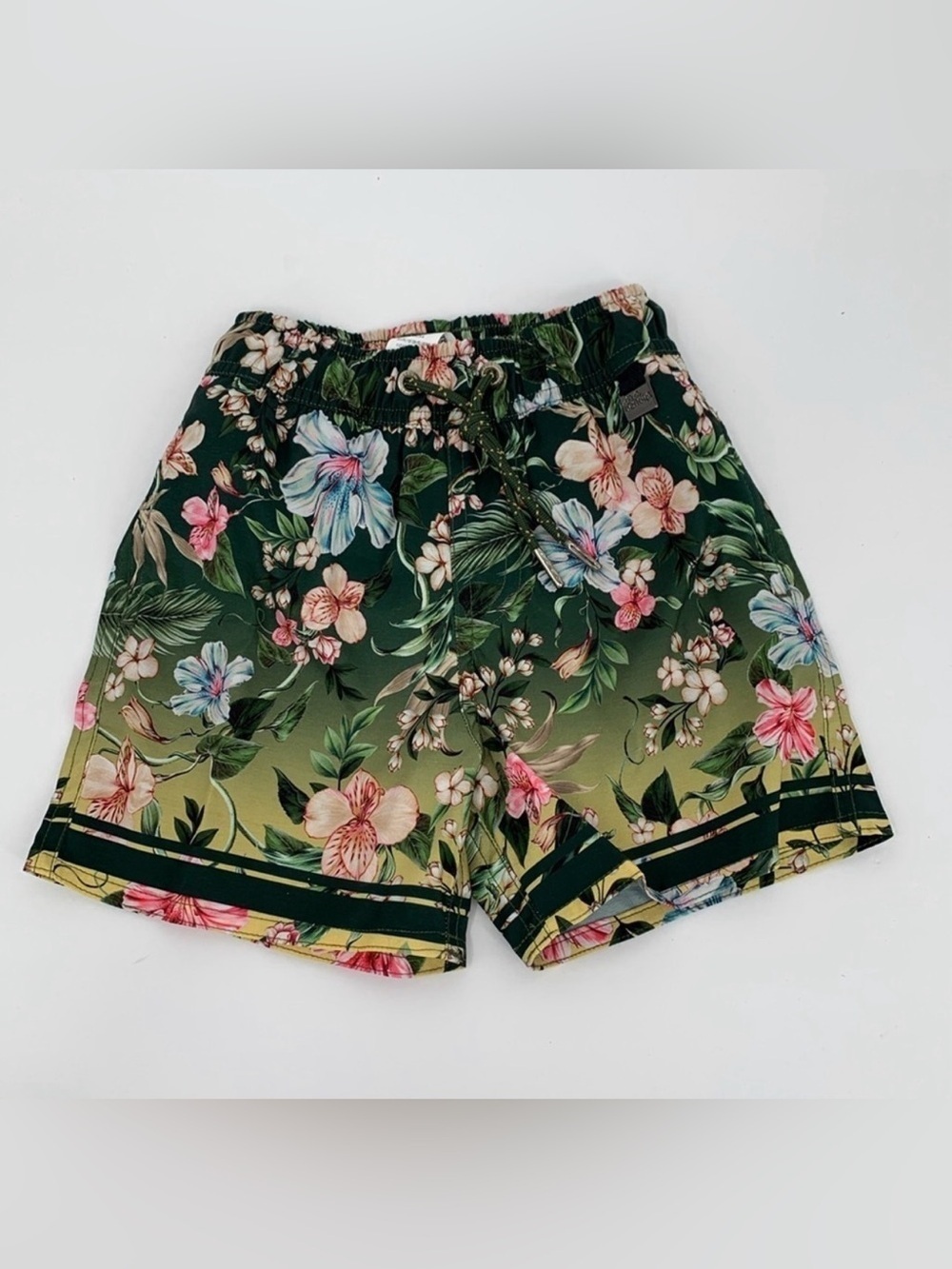 Agua Bendita Nick Sally swim shorts trunks green pink floral boys toddler new 2